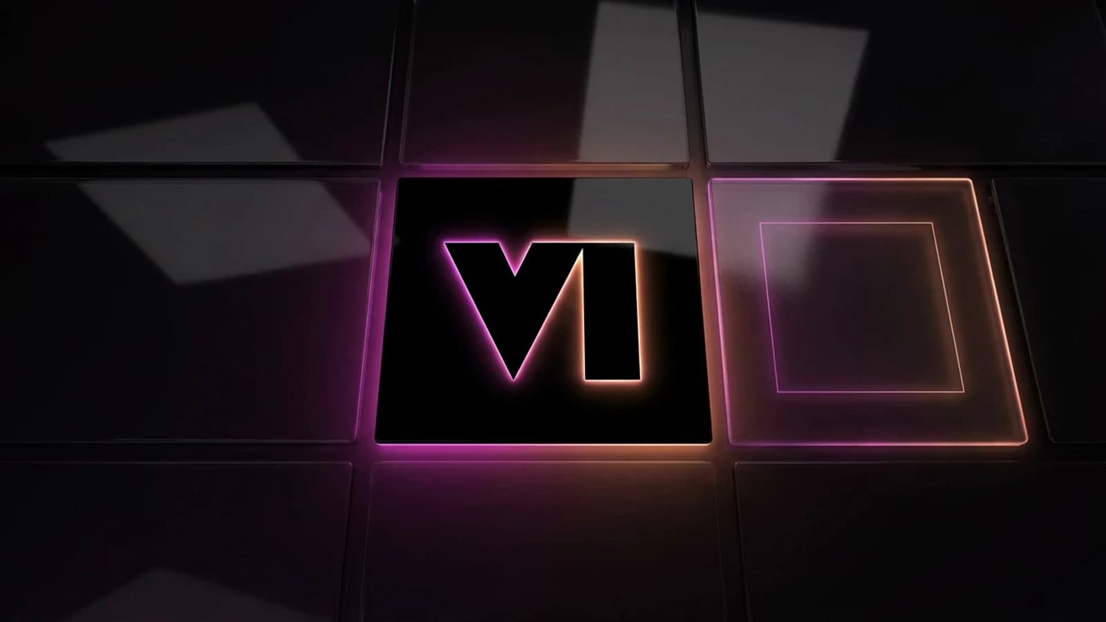 Editorial composite based on the official VI emblem, shown beside a fading empty tile in an abstract console interface.