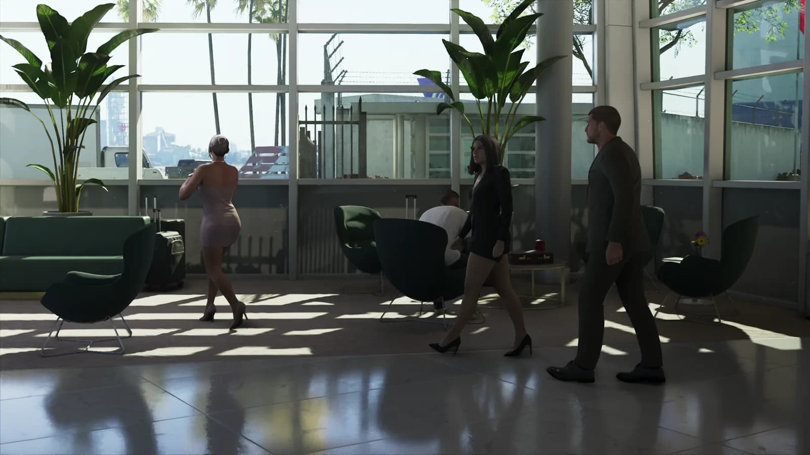 Dentro de una sala VIP de aeropuerto — GTA VI