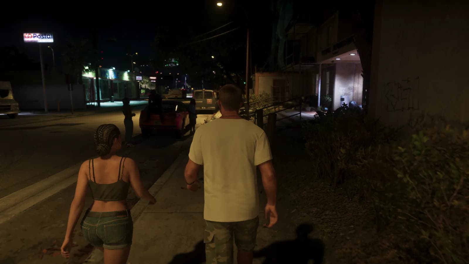 Jason y Lucia se acercan al escondite — GTA VI