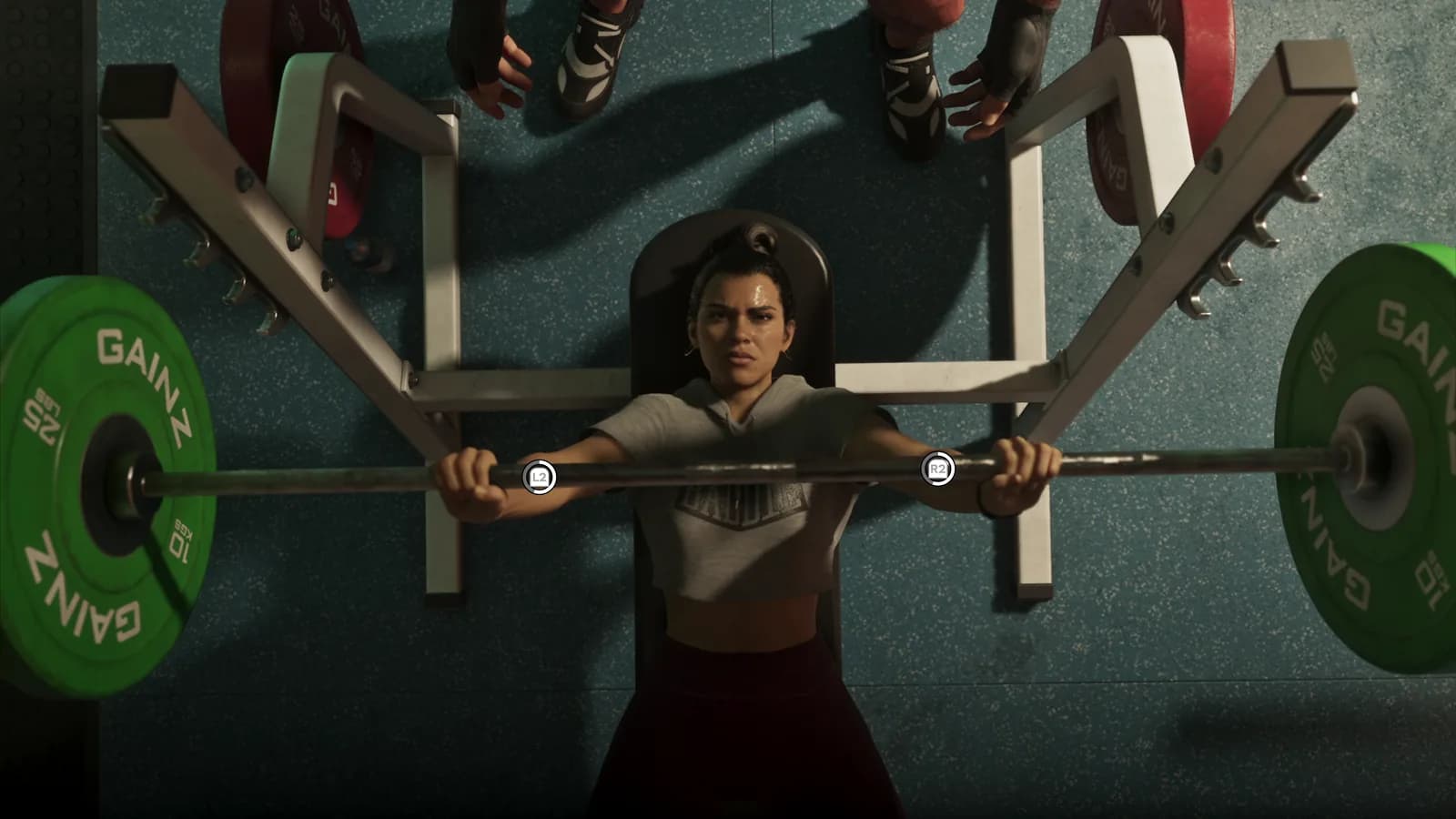 Levantamiento de pesas en el gimnasio — GTA VI