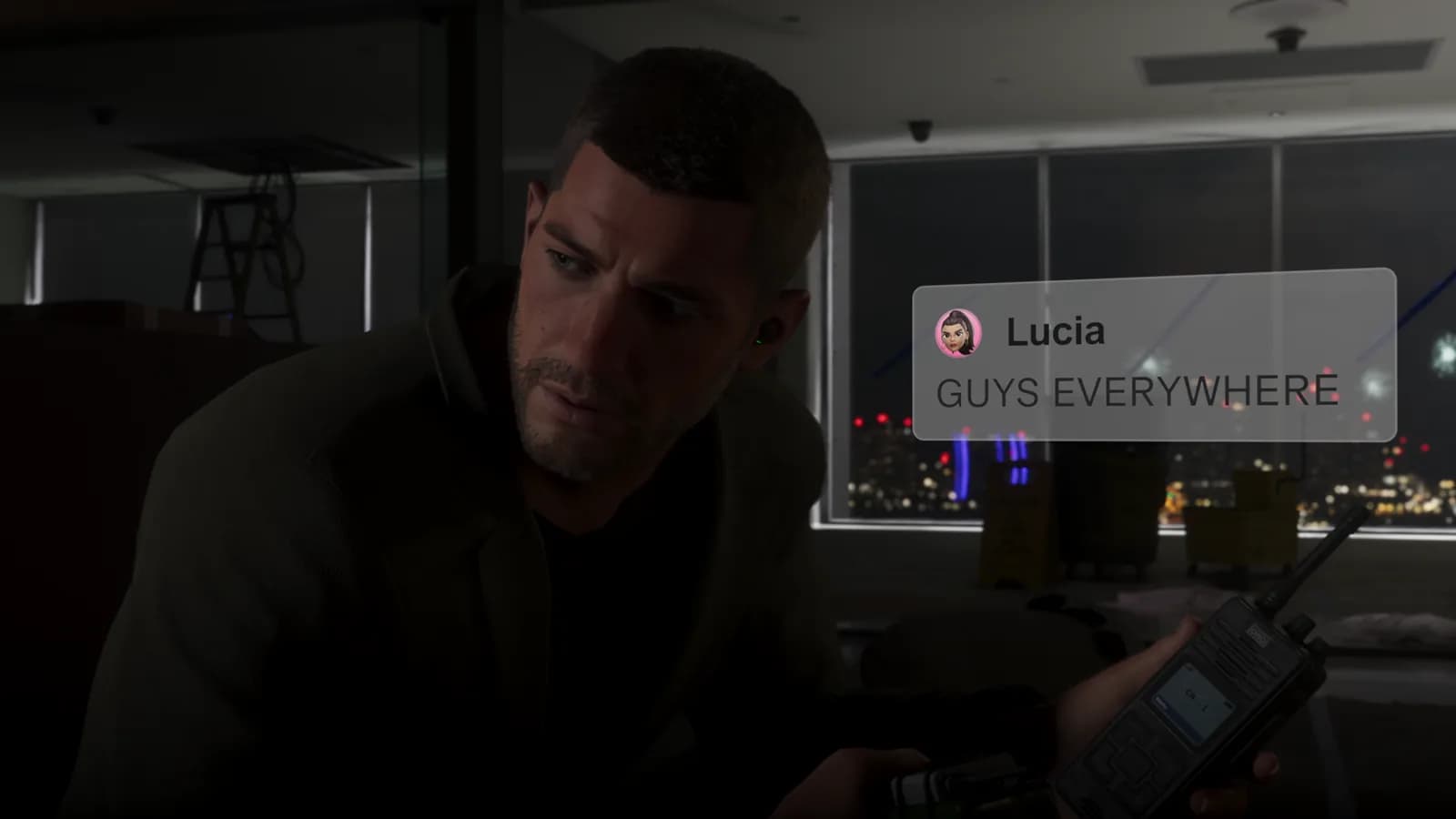 Un mensaje de Lucia llega durante el gameplay — GTA VI
