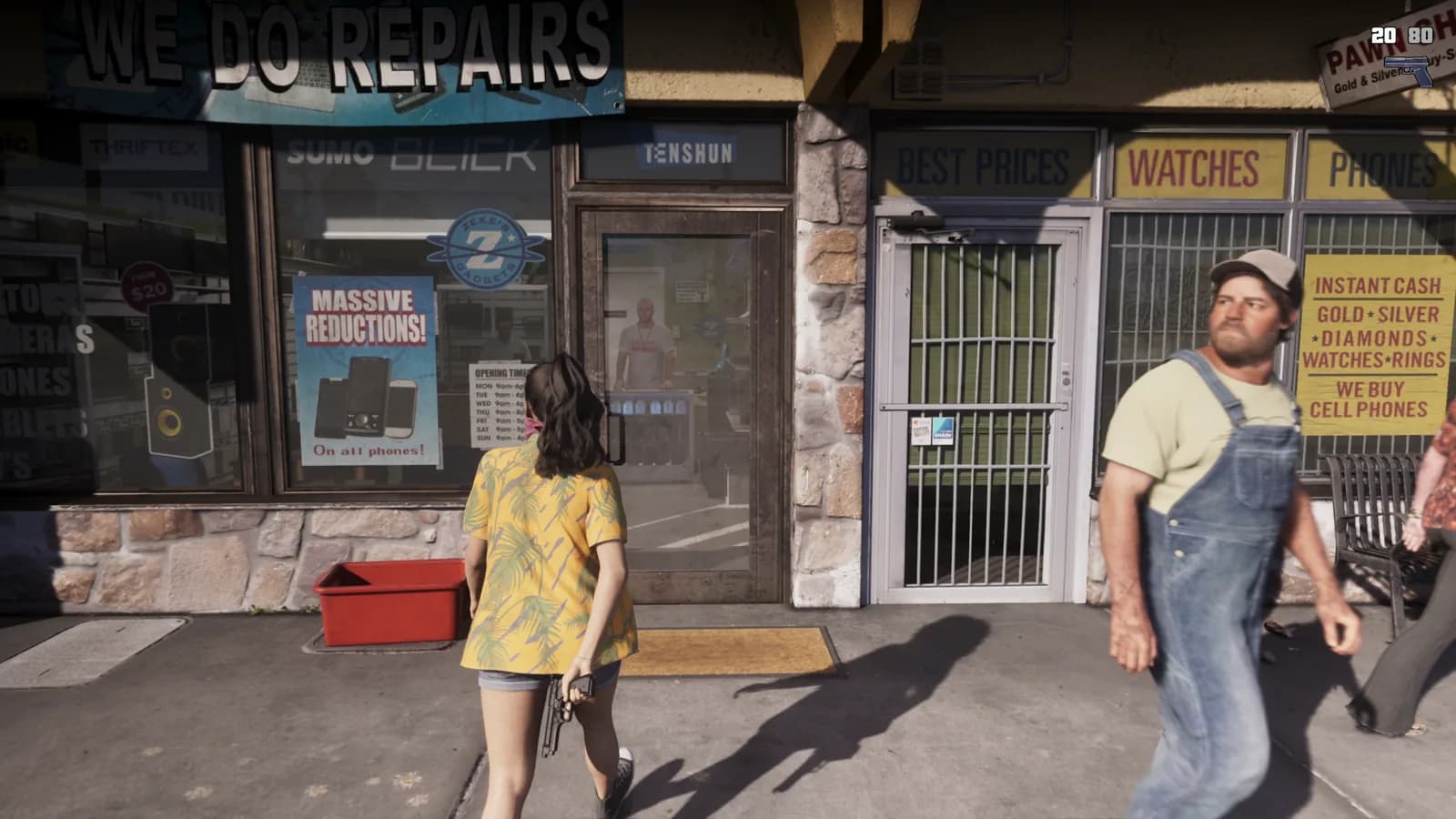 Una interacción en una casa de empeños — GTA VI