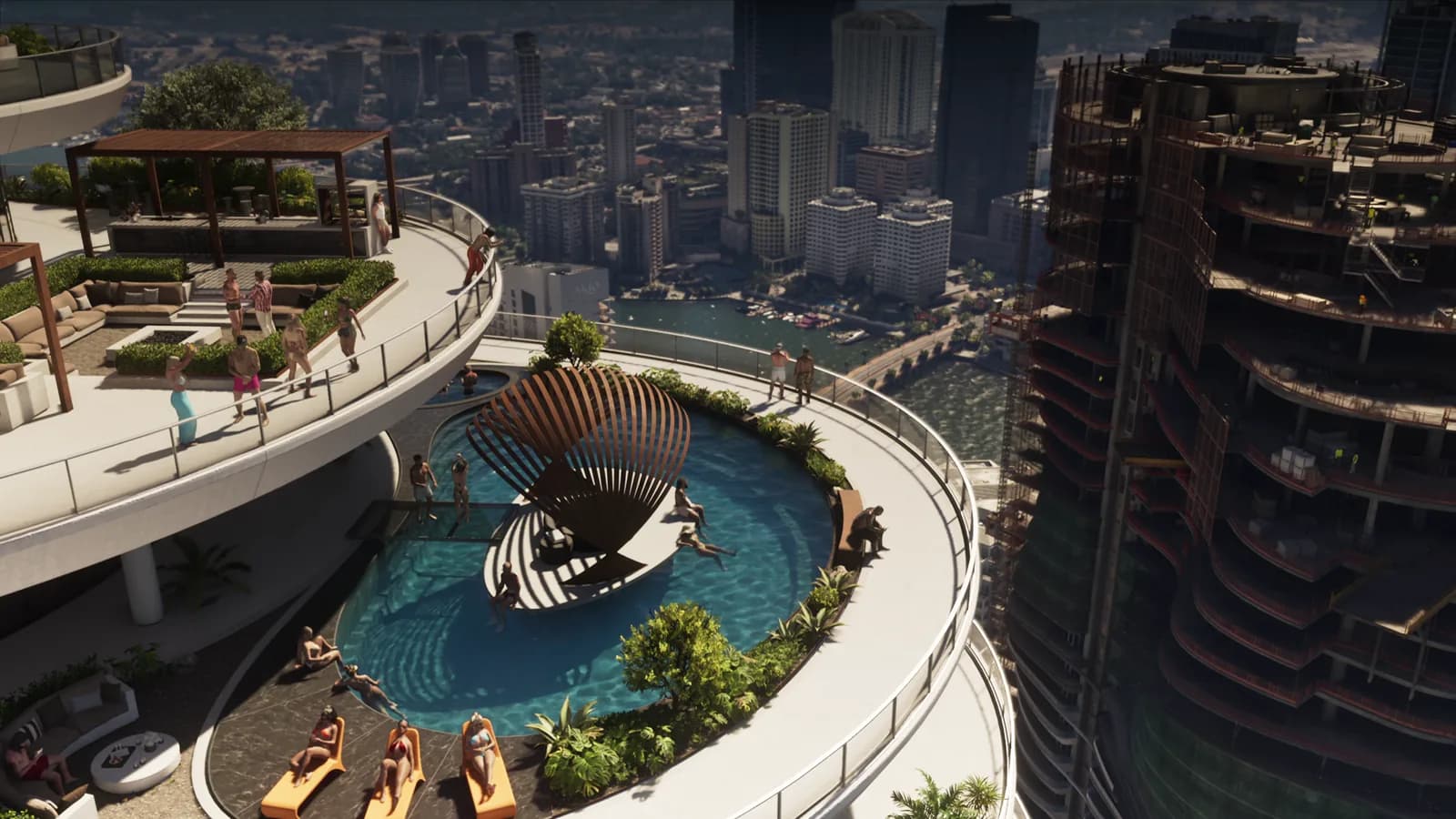 Una piscina en lo alto de Vice City — GTA VI