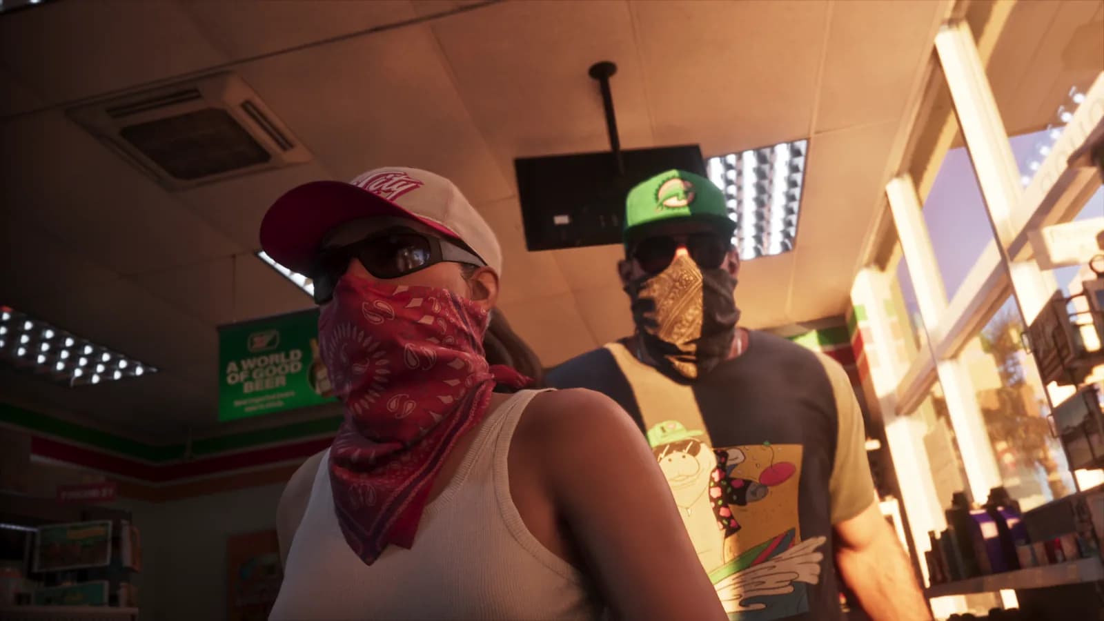 Disfraces y máscaras aparecen durante el robo — GTA VI