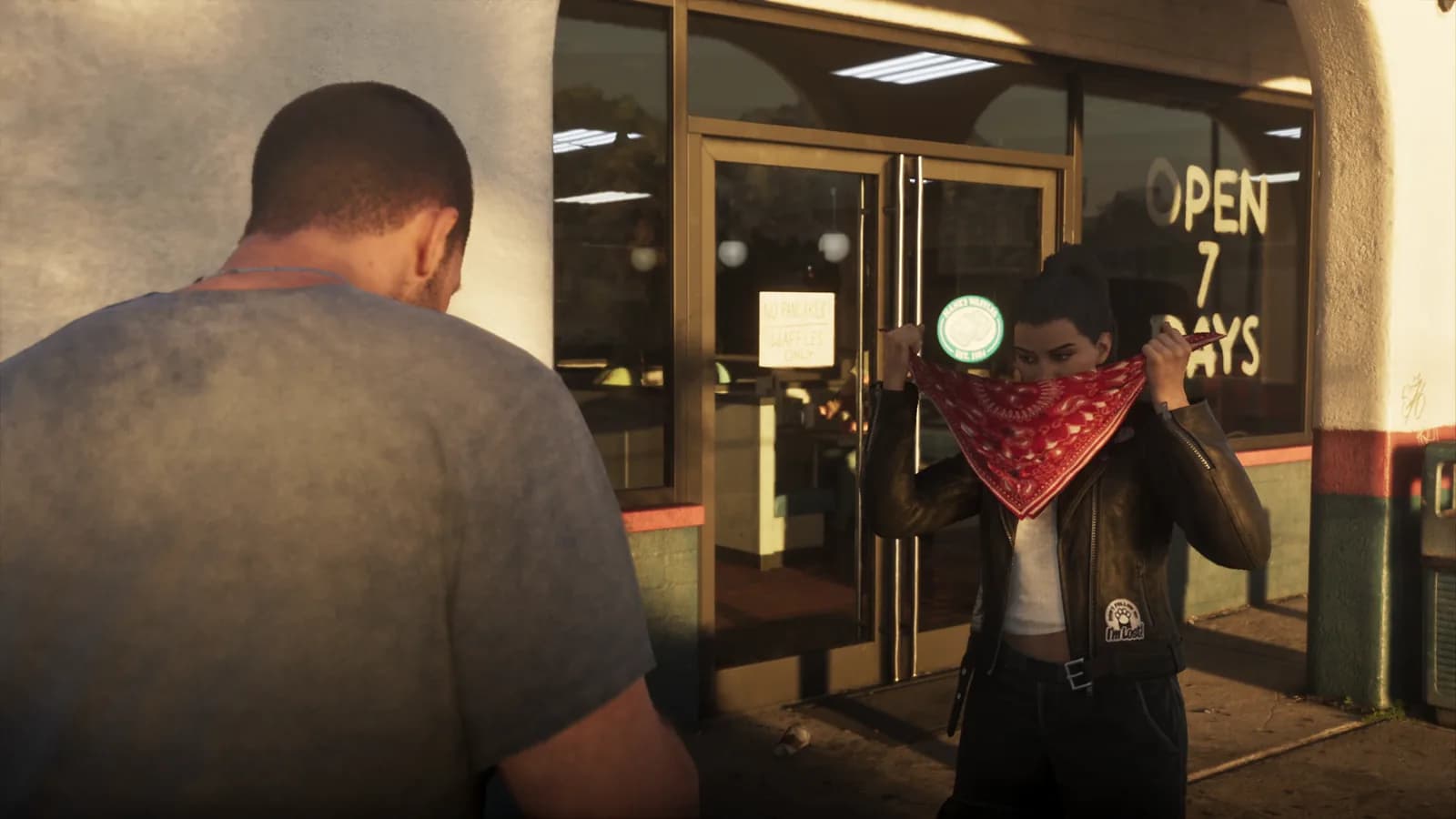 Jason y Lucia entran para asaltar una tienda — GTA VI